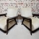 Paire de Fauteuils club / Chauffeuse vintage 50's , pieds compas