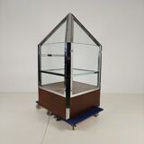 1980s Bijenkorf Arnhem display vitrine – architectural chrome showcase