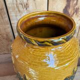 Vase West Germany in ceramic - relief floral decoration