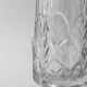 Vintage pressed glass vase from the 1970s, leaf pattern, Fidenza, Italy.