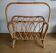 Large Rattan / Wicker Magazine Rack - Curved Shapes - Vintage - Old - 1960s