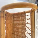 Old rattan magazine rack from the 70s
