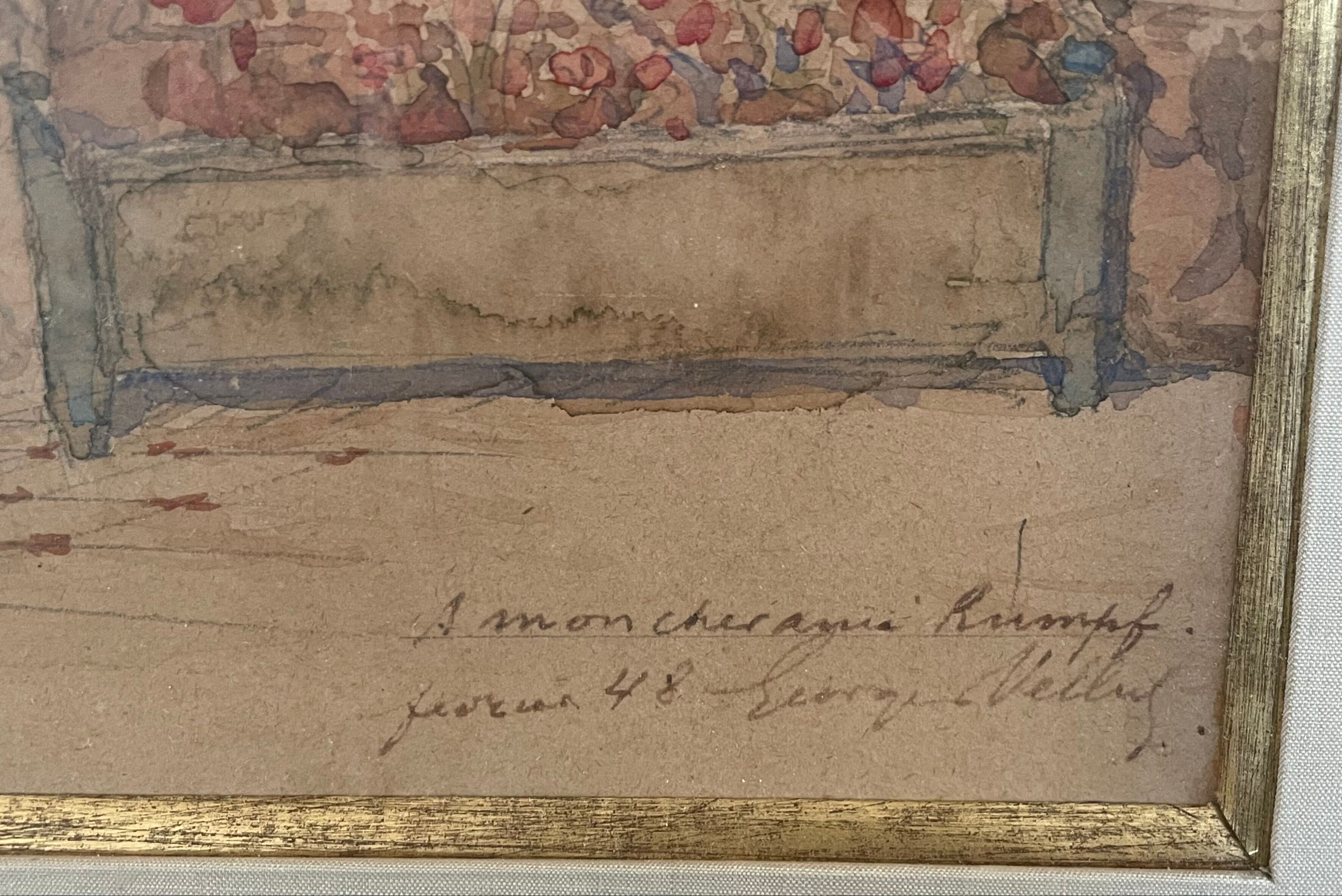 Old painting watercolor south of the France February 48