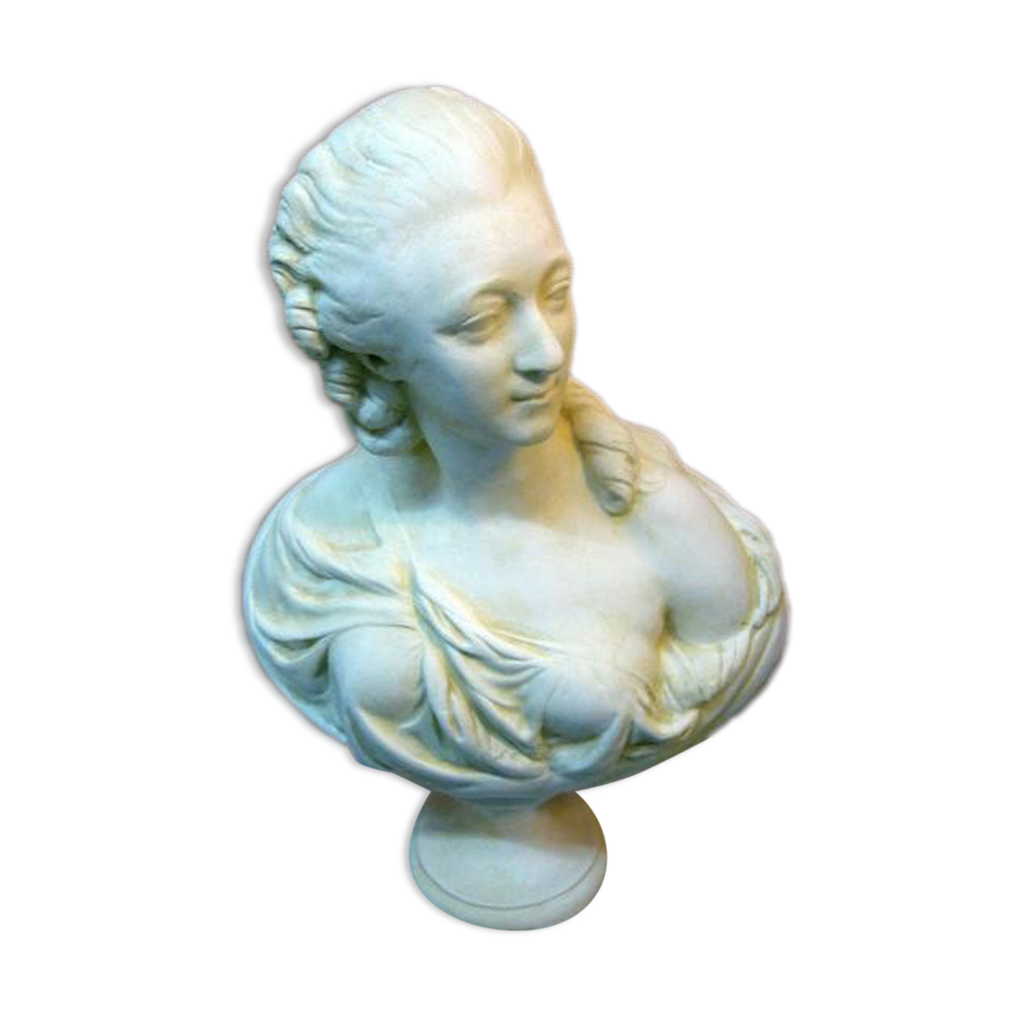 Bust countess of barry patinated in staff