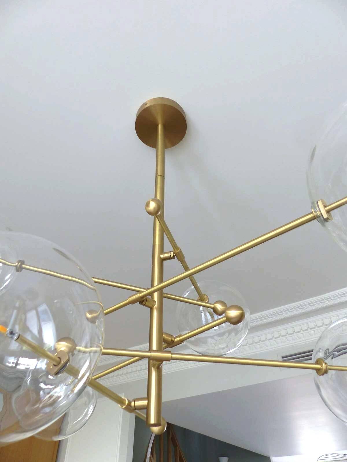 Suspension en laiton & verre Borosilicate " RD15 6 ARMS " design Schwung