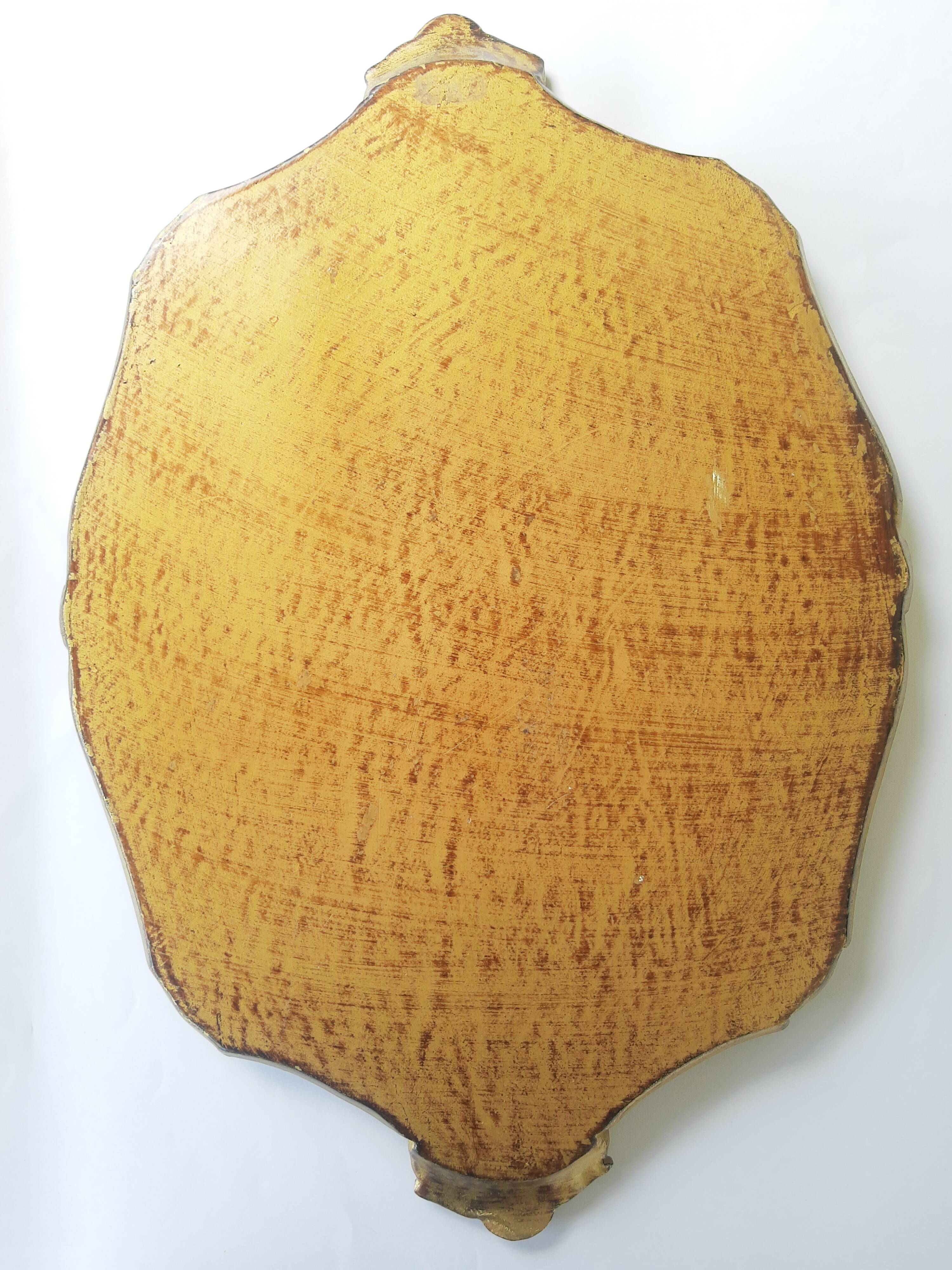 Vintage Italian carved wooden tray