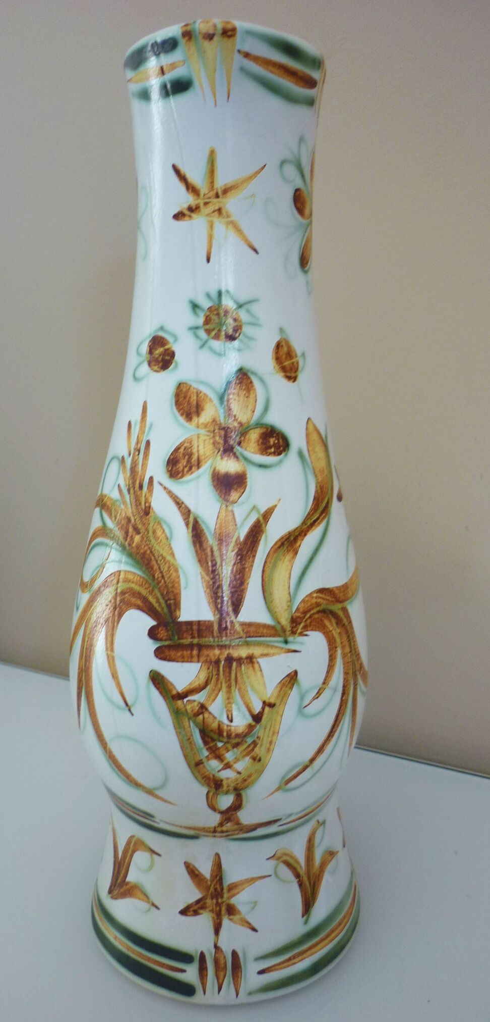Zoomorphic ceramic pitcher vase from the 60s, signed Helguen Keraluc Quimper