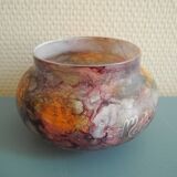 small glass vase Mistigri Chapoutier unique piece signed vintage decor