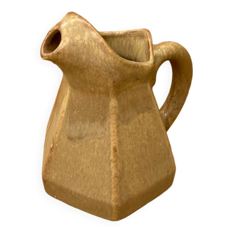 Antique Art Deco Pitcher Flamed Stoneware From Morvan Beige Vintage Service
