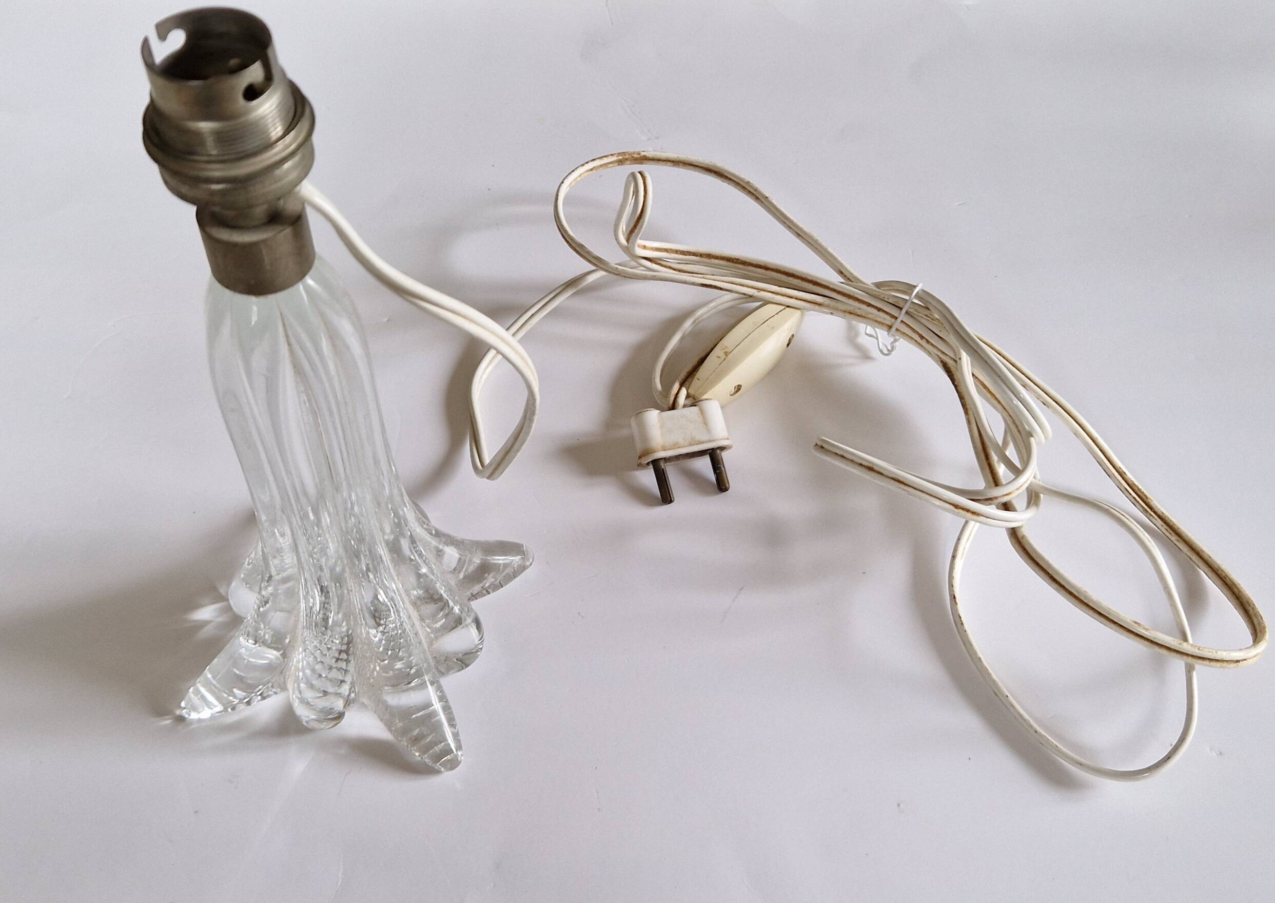 Pied de lampe cristal Art Déco 1950