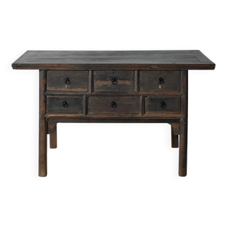 Longnan - Antique Chinese elm console with drawers no. 1