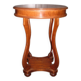 small wooden pedestal table