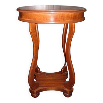 small wooden pedestal table
