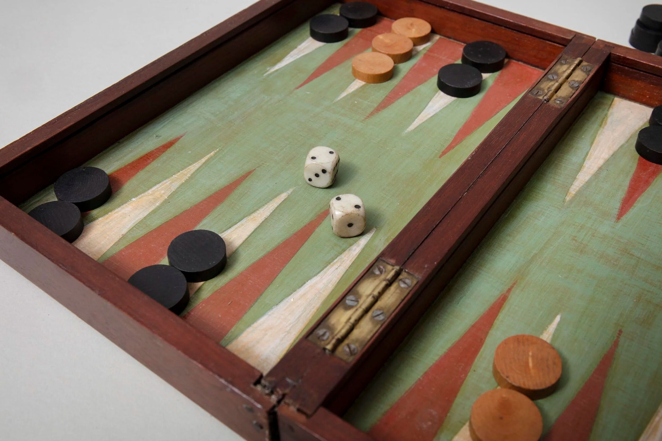 Jeu de voyage backgammon et dames vers 1920