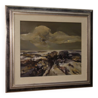 Italian Seascape Painting Signed Ferruccio Rosini Dated 1980
