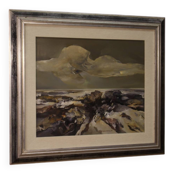 Italian Seascape Painting Signed Ferruccio Rosini Dated 1980
