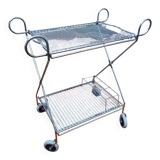 Chrome-plated metal serving cart, 1970s