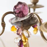 Paire anciennes girandoles avec fruits Murano