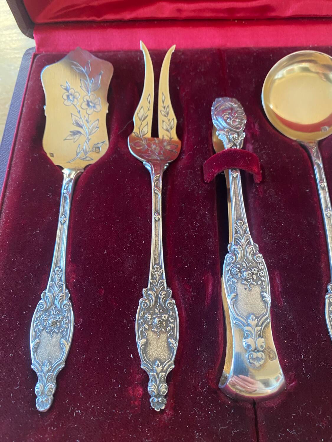 Solid silver mignardises cutlery set