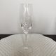 Four crystal champagne flutes engraved wheat cob patterns