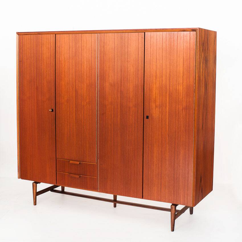 Vintage Scandinavian/Mid Century wardrobe in teak wood, France, 60s.