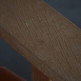 Pair of oak and leather hunting chairs by Kurt Østervig, modern Danish style from the 1960s.