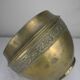 large old brass flower pot, gilded shabby decor, old brass flowers pot