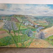 Spring landscape, Puy de Dôme, signed Maurice Bouillot, 1972