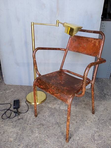 reading floor lamp in golden brass vintage design ep 1970