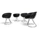 Set of 4 Pan Am dining chairs, chrome, leather by Gastone Rinaldi for RIMA,