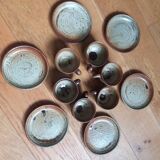 Coffee service with cups and saucers in Puisaye stoneware by Jean-Pierre Prud'homme
