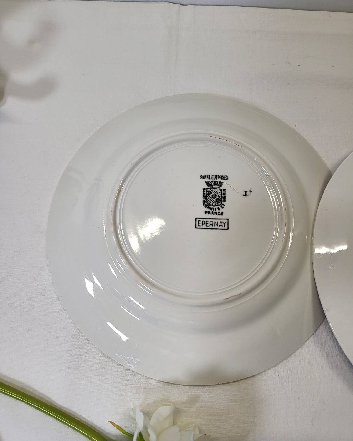 4 assiettes à dessert Sarreguemines épernay faïence vintage