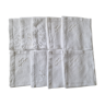 Set of 9 damask white linen towels embroidered and openwork