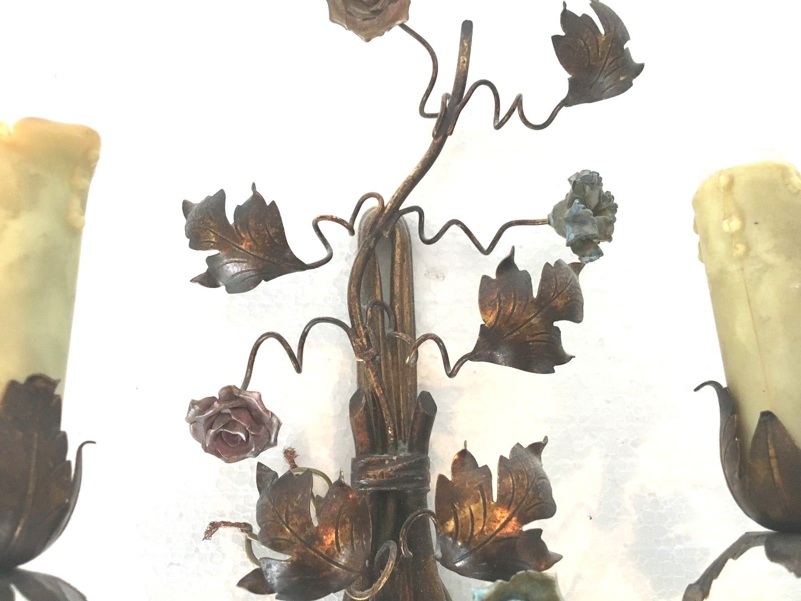 Pair of gilded metal sconces