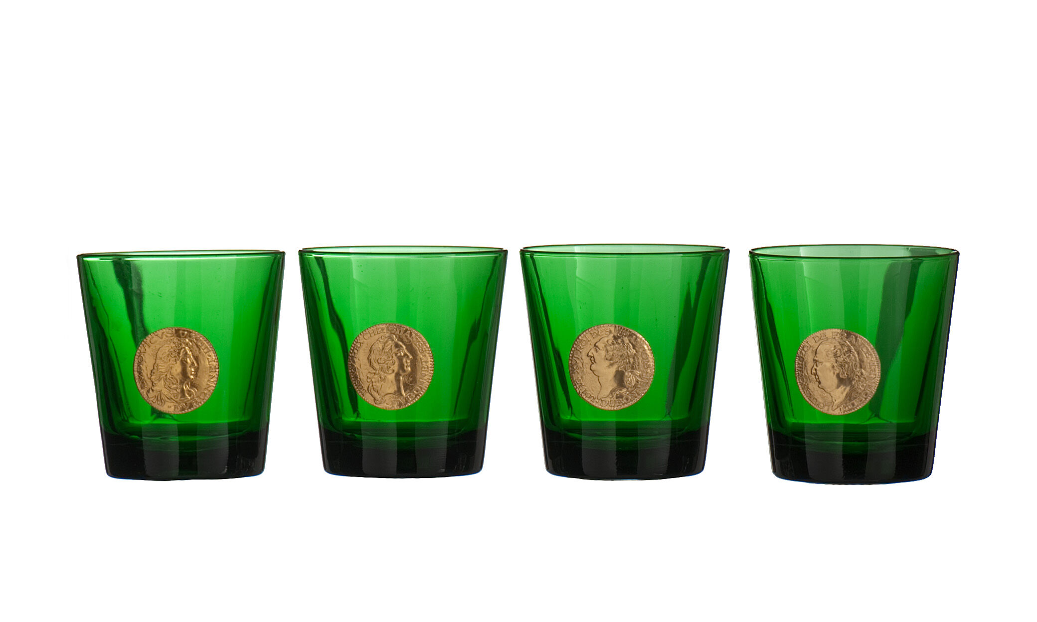4 verres vert les rois de france advertising dubonnet 1970