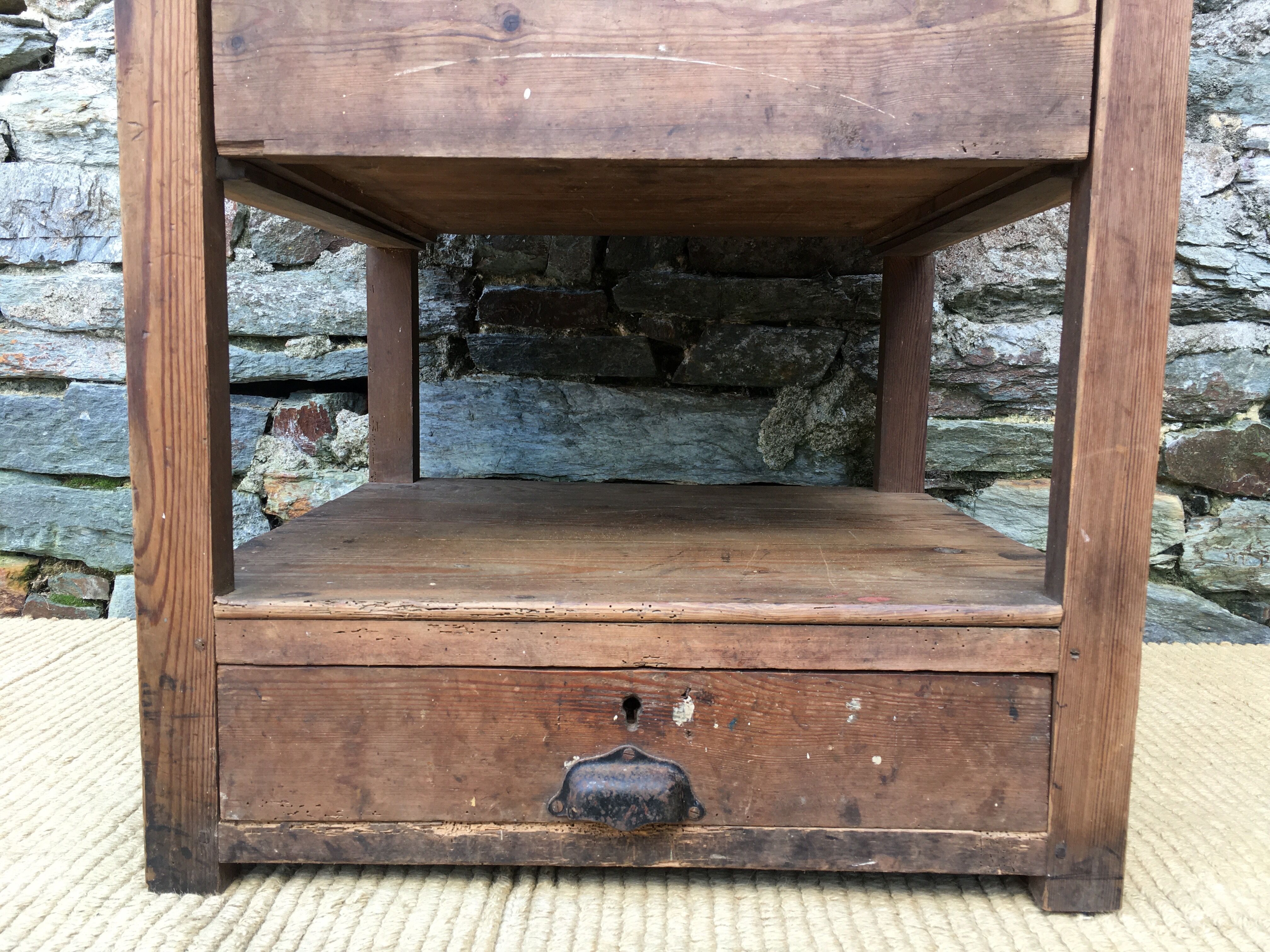 Old wooden workshop cabinet