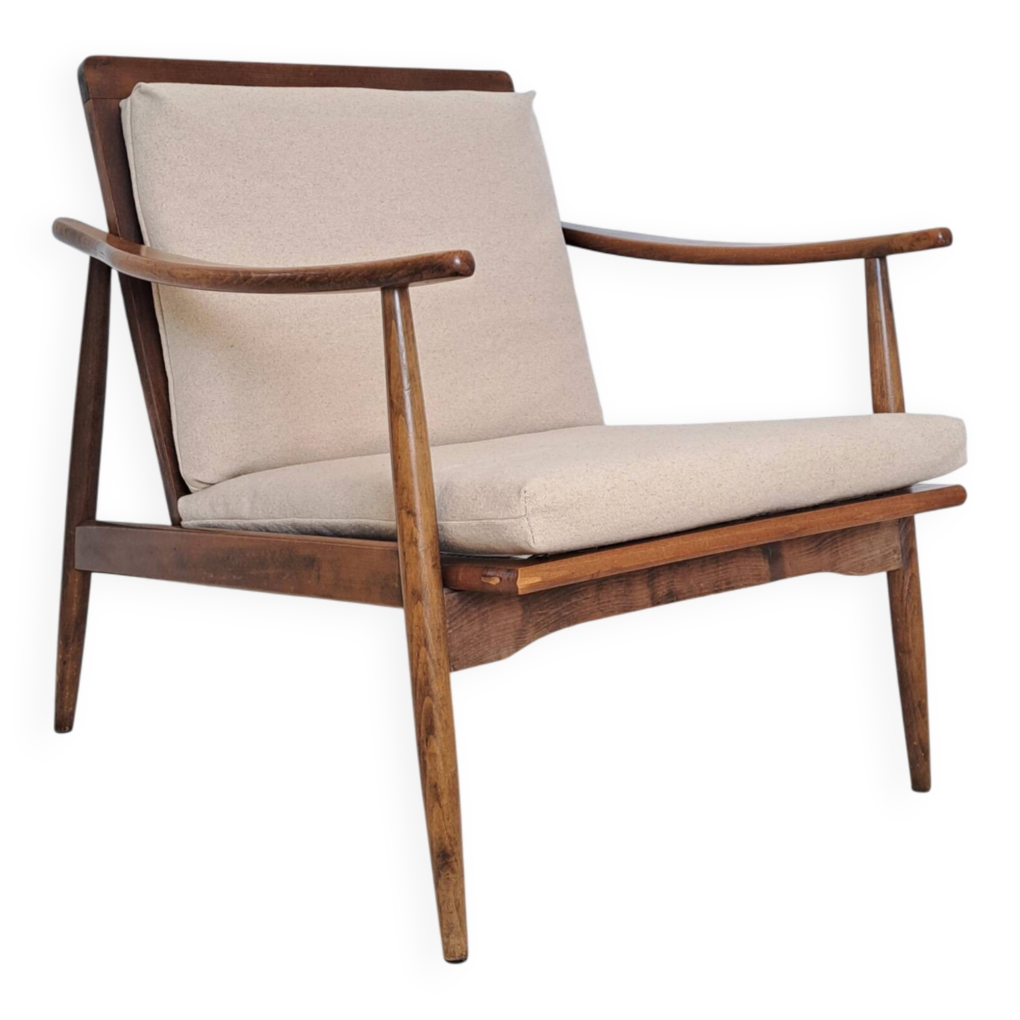 Scandinavian style armchair in solid wood – 1950s/60s