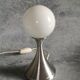 Brushed stainless steel and glass lamp from the 70s