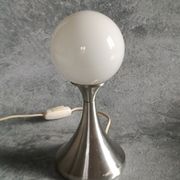 Brushed stainless steel and glass lamp from the 70s
