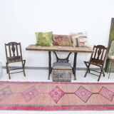 3x12 Rug For Hallway Soft Pink Vintage Runner Rug, 92x355Cm SK 18192