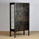 Armoire médicale vintage en verre et fer années 1970