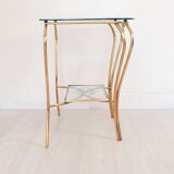 Console - table basse - laiton et verre - vintage.