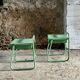 Pair of vintage industrial bedside tables in the Jean Prouvé style