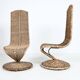 Pair of sculptural high back chairs, 1980’s Italy