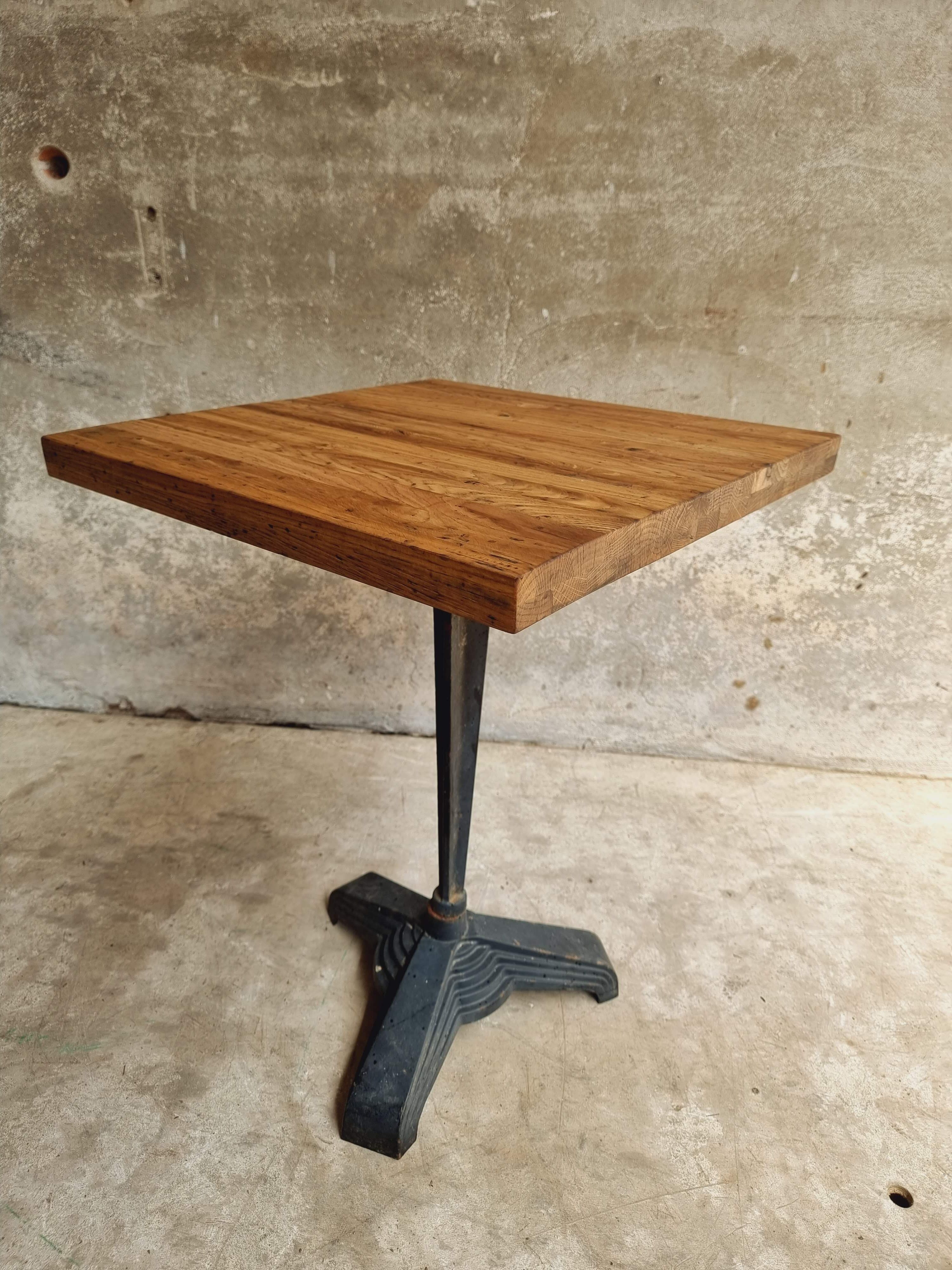 Old bistro table garden table cast iron with oak