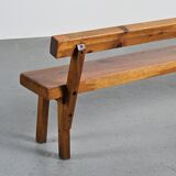 Banc en pin massif par Christian Durupt, circa 1960