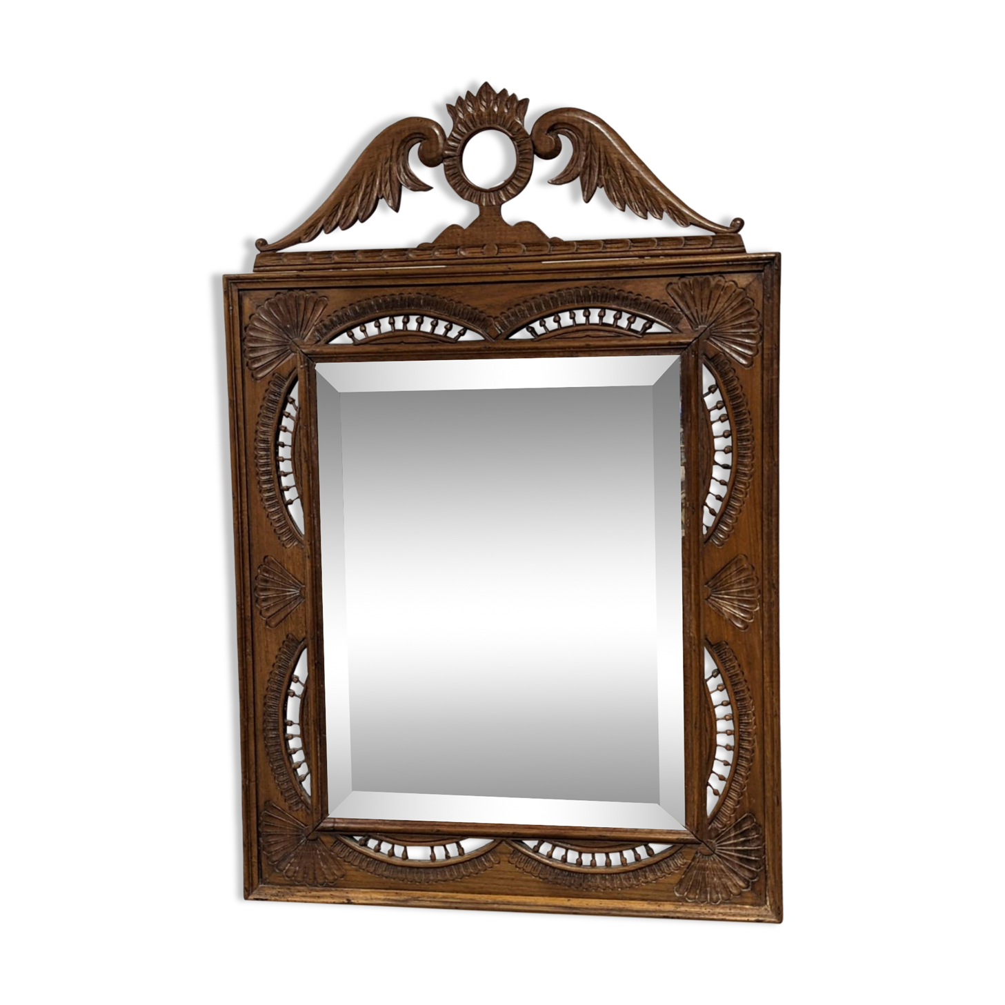Breton openwork walnut mirror