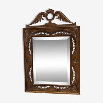 Breton openwork walnut mirror