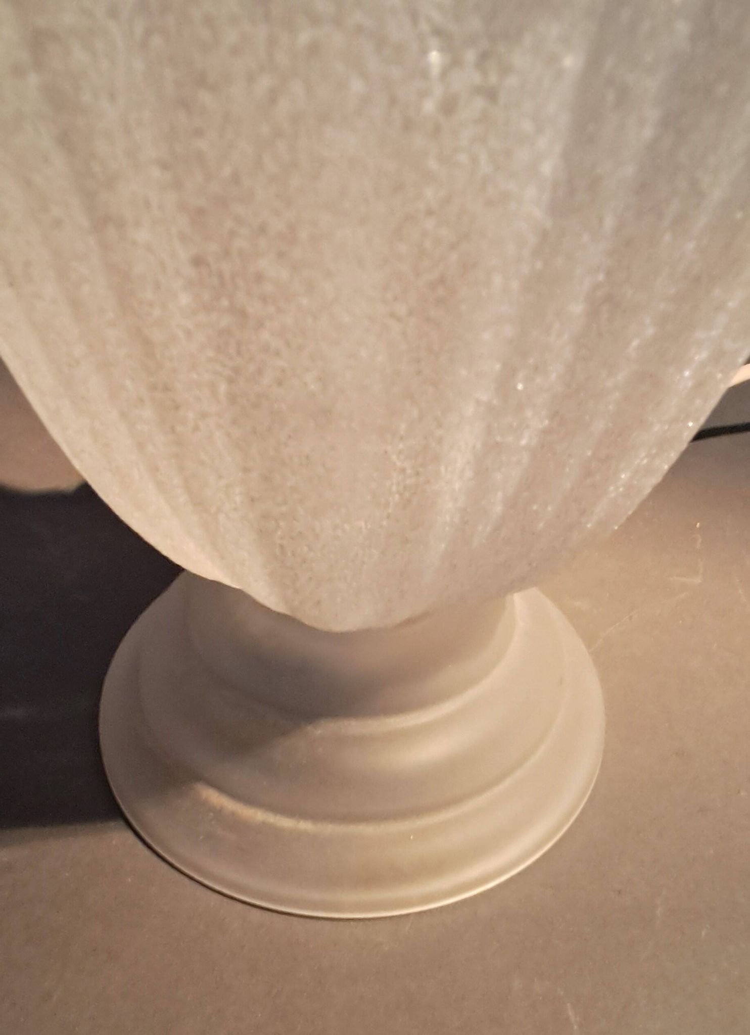 Art Deco style 1960s bedside lamp in molded and granite glass.