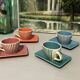 4 vintage ceramic coffee cups produced by lbvyr circa